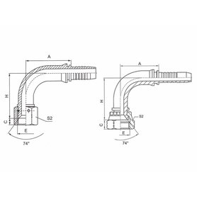 Hydraulická koncovka 6, 1/2" DKJ 90°